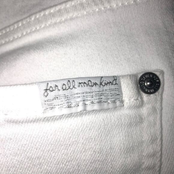 7 For All Mankind White High Waist Ankle Fringe Seam Skinny Jeans Size 26 NWT - Picture 11 of 16